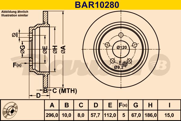 BARUM stabdžių diskas BAR10280