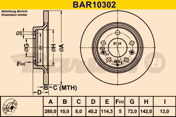 BARUM Тормозной диск BAR10302