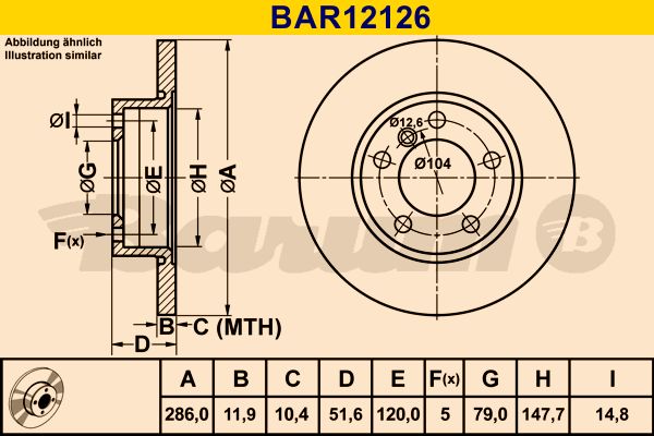 BARUM Тормозной диск BAR12126