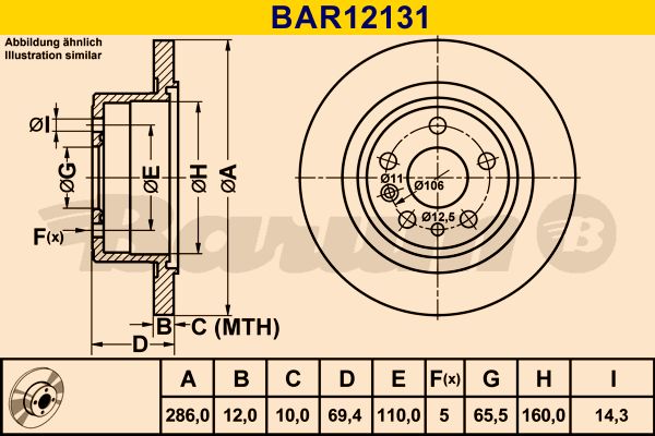 BARUM stabdžių diskas BAR12131