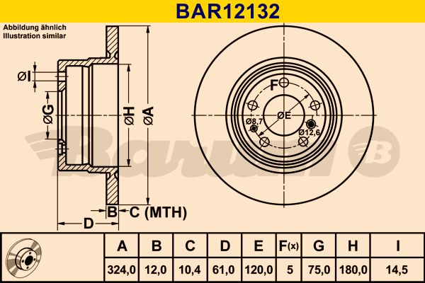 BARUM stabdžių diskas BAR12132