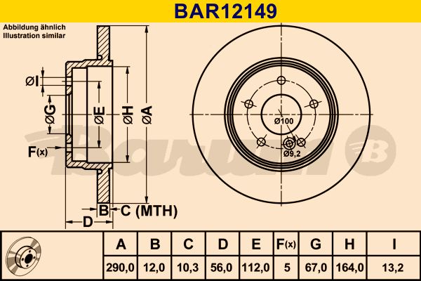 BARUM stabdžių diskas BAR12149