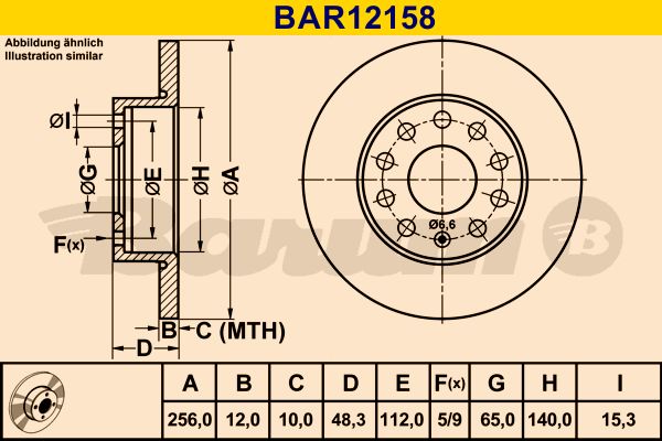 BARUM stabdžių diskas BAR12158