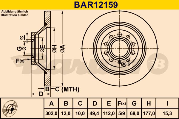 BARUM Тормозной диск BAR12159