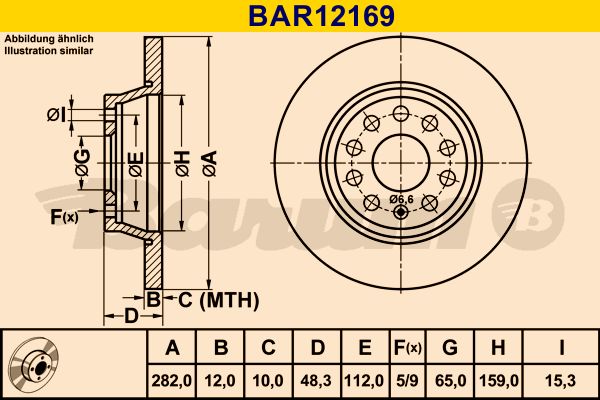 BARUM stabdžių diskas BAR12169