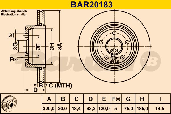 BARUM stabdžių diskas BAR20183