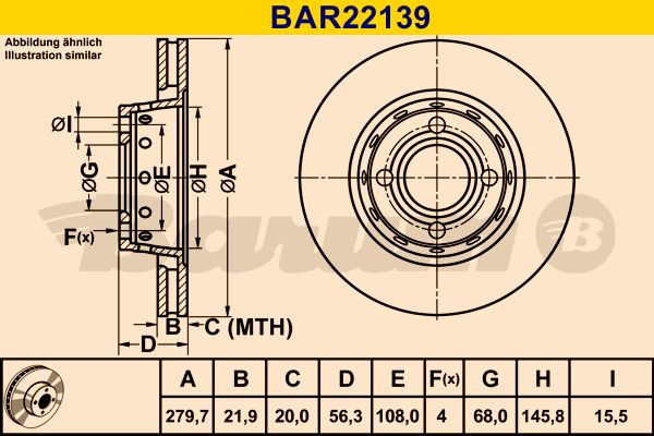 BARUM stabdžių diskas BAR22139