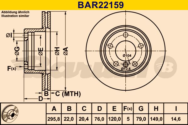 BARUM stabdžių diskas BAR22159