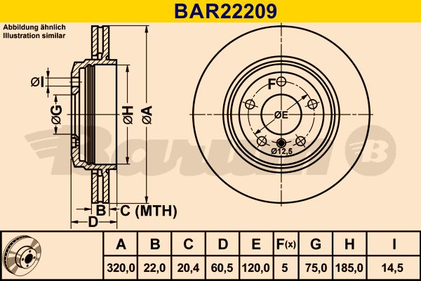 BARUM stabdžių diskas BAR22209