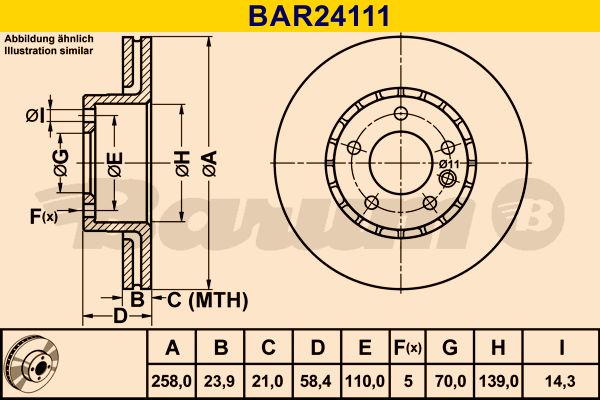 BARUM stabdžių diskas BAR24111