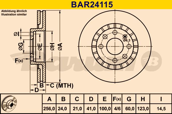 BARUM stabdžių diskas BAR24115