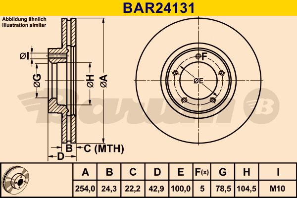 BARUM stabdžių diskas BAR24131