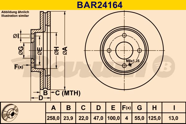 BARUM stabdžių diskas BAR24164