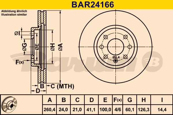 BARUM Тормозной диск BAR24166