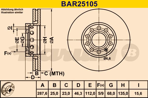 BARUM Тормозной диск BAR25105