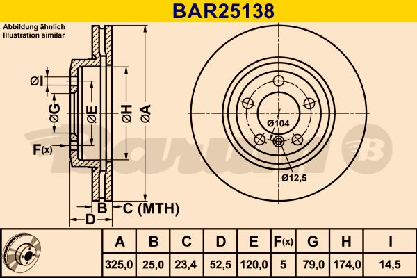 BARUM stabdžių diskas BAR25138