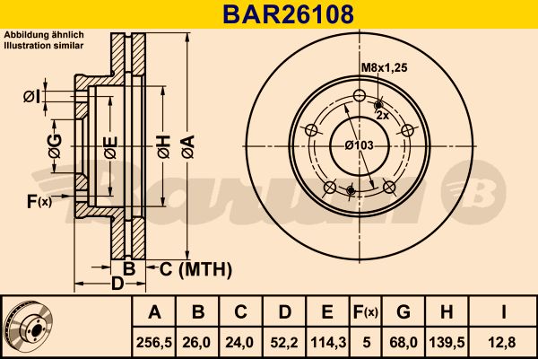 BARUM Тормозной диск BAR26108