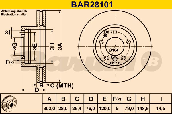 BARUM stabdžių diskas BAR28101