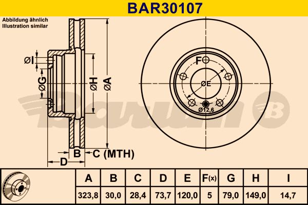 BARUM stabdžių diskas BAR30107