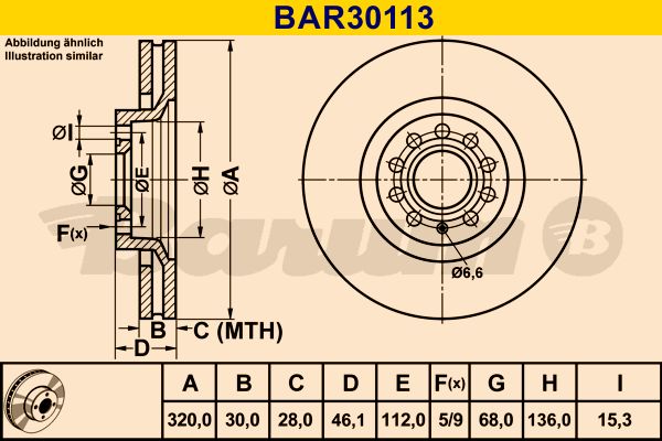BARUM Тормозной диск BAR30113