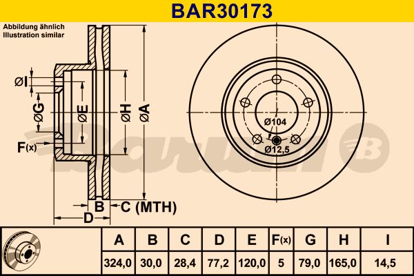 BARUM stabdžių diskas BAR30173