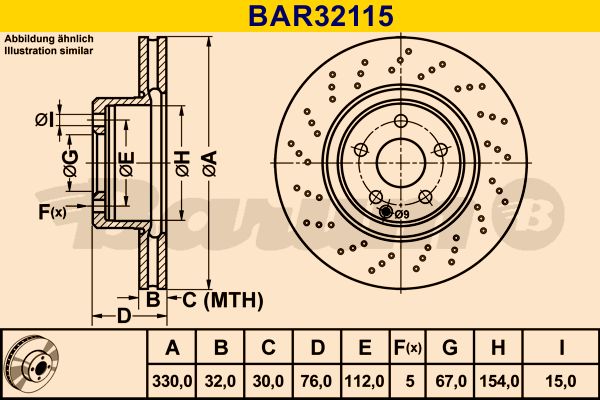 BARUM stabdžių diskas BAR32115