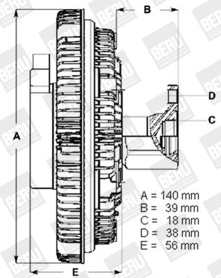 BERU sankaba, radiatoriaus ventiliatorius LK001