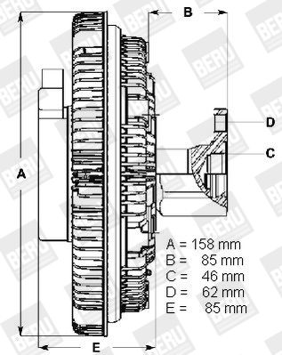 BERU sankaba, radiatoriaus ventiliatorius LK082
