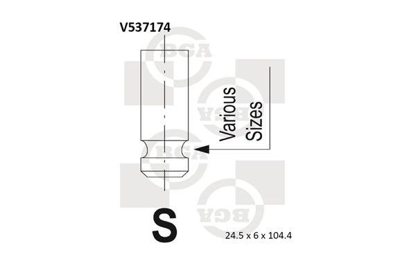 BGA angos vožtuvas V537174