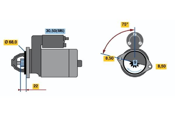 BOSCH starteris 0 001 107 402