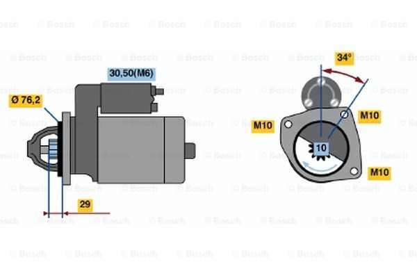 BOSCH starteris 0 001 107 499