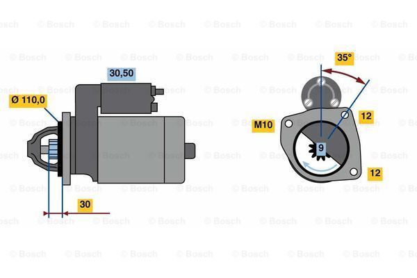 BOSCH starteris 0 001 109 344