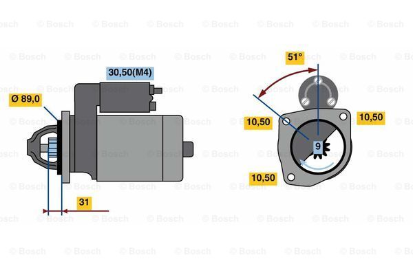 BOSCH starteris 0 001 262 002