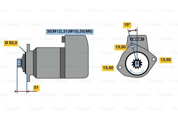 BOSCH starteris 0 001 416 002