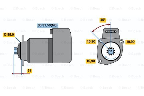 BOSCH starteris 0 001 417 002