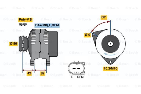 BOSCH kintamosios srovės generatorius 0 124 325 017