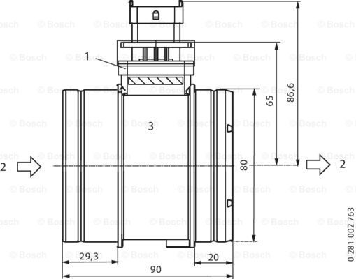 BOSCH oro masės jutiklis 0 281 002 764