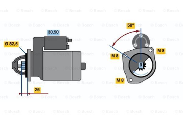 BOSCH starteris 0 986 010 880