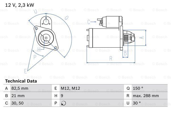 BOSCH Стартер 0 986 011 150