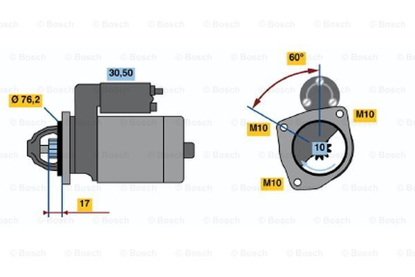 BOSCH starteris 0 986 013 280