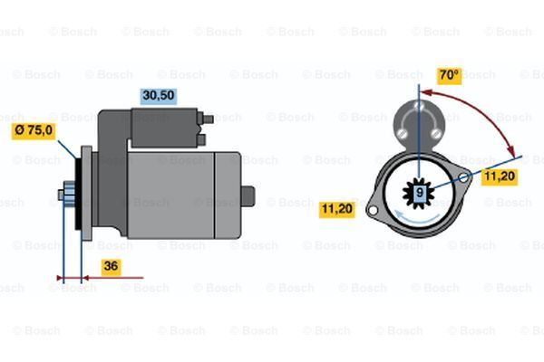 BOSCH Стартер 0 986 014 051