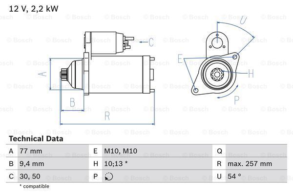 BOSCH Стартер 0 986 017 611