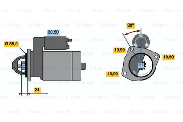 BOSCH starteris 0 986 017 870