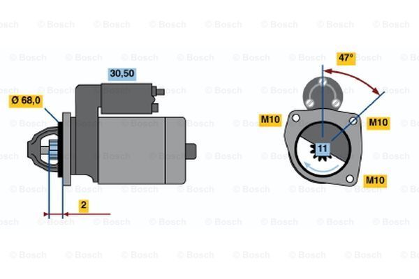 BOSCH starteris 0 986 018 511