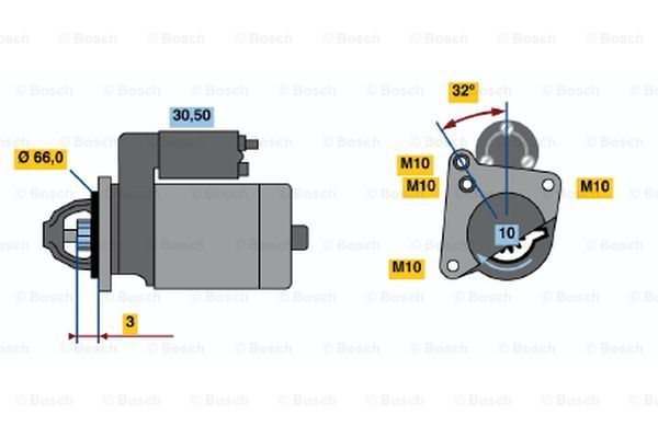 BOSCH starteris 0 986 018 591