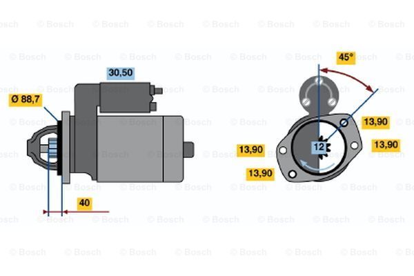 BOSCH starteris 0 986 018 651