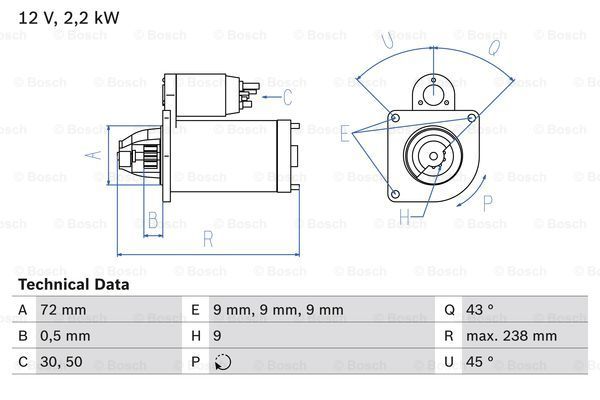 BOSCH Стартер 0 986 020 091