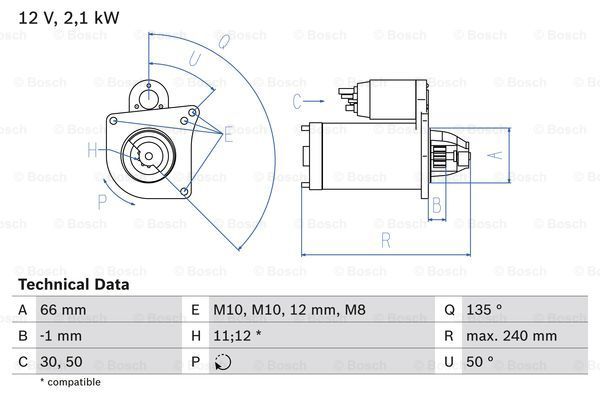 BOSCH starteris 0 986 020 131