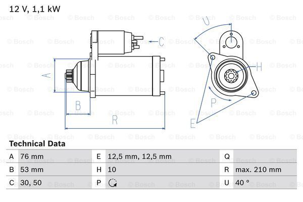 BOSCH Стартер 0 986 021 010