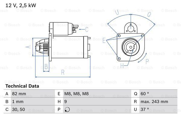 BOSCH Стартер 0 986 021 640